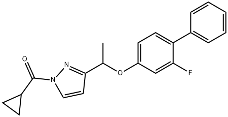 CYCLOPROPYL(3-(1-[(2-FLUORO[1,1'-BIPHENYL]-4-YL)OXY]ETHYL)-1H-PYRAZOL-1-YL)METHANONE Struktur