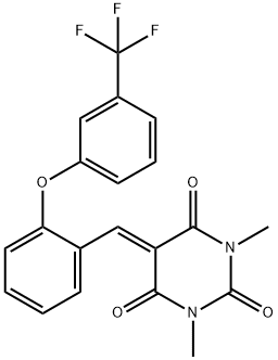 1,3-DIMETHYL-5-((2-[3-(TRIFLUOROMETHYL)PHENOXY]PHENYL)METHYLENE)-2,4,6(1H,3H,5H)-PYRIMIDINETRIONE Struktur