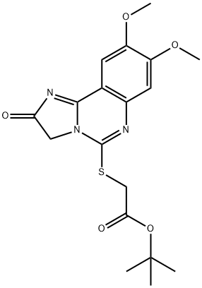 TERT-BUTYL 2-[(8,9-DIMETHOXY-2-OXO-2,3-DIHYDROIMIDAZO[1,2-C]QUINAZOLIN-5-YL)SULFANYL]ACETATE Struktur