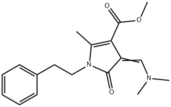 METHYL 3-[(Z)-(DIMETHYLAMINO)METHYLIDENE]-5-METHYL-2-OXO-1-PHENETHYL-1,2-DIHYDRO-3H-PYRROLE-4-CARBOXYLATE Struktur