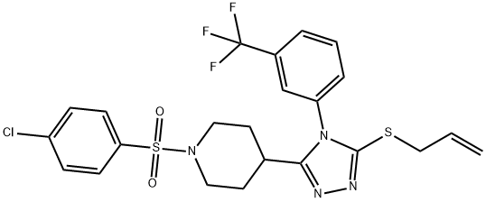 4-(5-(ALLYLSULFANYL)-4-[3-(TRIFLUOROMETHYL)PHENYL]-4H-1,2,4-TRIAZOL-3-YL)-1-[(4-CHLOROPHENYL)SULFONYL]PIPERIDINE Struktur