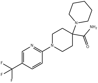 1-[5-(TRIFLUOROMETHYL)-2-PYRIDINYL]-4-(1-PIPERIDINO)PIPERIDINE-4-CARBOXAMIDE Struktur