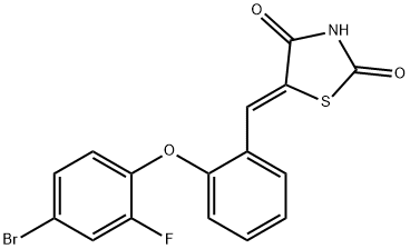 5-((Z)-[2-(4-BROMO-2-FLUOROPHENOXY)PHENYL]METHYLIDENE)-1,3-THIAZOLANE-2,4-DIONE Struktur