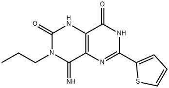 4-IMINO-3-PROPYL-6-(2-THIENYL)-1,3,7-TRIHYDRO-5,7-DIAZAQUINAZOLINE-2,8-DIONE Struktur