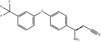 (Z)-3-AMINO-3-(4-[3-(TRIFLUOROMETHYL)PHENOXY]PHENYL)-2-PROPENENITRILE Struktur