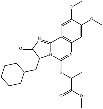 METHYL 2-([3-(CYCLOHEXYLMETHYL)-8,9-DIMETHOXY-2-OXO-2,3-DIHYDROIMIDAZO[1,2-C]QUINAZOLIN-5-YL]SULFANYL)PROPANOATE Struktur