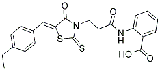 2-((3-[(5Z)-5-(4-ETHYLBENZYLIDENE)-4-OXO-2-THIOXO-1,3-THIAZOLIDIN-3-YL]PROPANOYL)AMINO)BENZOIC ACID Struktur