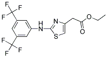 ETHYL 2-(4-((3,5-BIS(TRIFLUOROMETHYL)PHENYL)AMINO)-3,5-THIAZOLYL)ACETATE Struktur