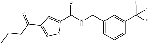 4-BUTYRYL-N-[3-(TRIFLUOROMETHYL)BENZYL]-1H-PYRROLE-2-CARBOXAMIDE Struktur