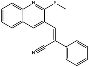 (Z)-3-[2-(METHYLSULFANYL)-3-QUINOLINYL]-2-PHENYL-2-PROPENENITRILE Struktur