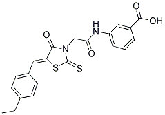 3-(([(5Z)-5-(4-ETHYLBENZYLIDENE)-4-OXO-2-THIOXO-1,3-THIAZOLIDIN-3-YL]ACETYL)AMINO)BENZOIC ACID Struktur