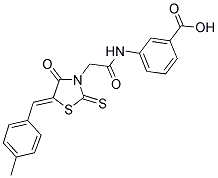 3-(([(5Z)-5-(4-METHYLBENZYLIDENE)-4-OXO-2-THIOXO-1,3-THIAZOLIDIN-3-YL]ACETYL)AMINO)BENZOIC ACID Struktur