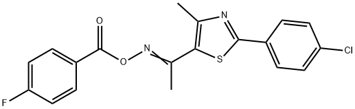 2-(4-CHLOROPHENYL)-5-([(4-FLUOROBENZOYL)OXY]ETHANIMIDOYL)-4-METHYL-1,3-THIAZOLE Struktur