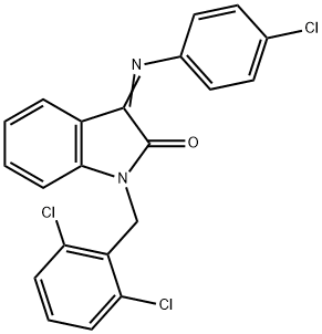 3-[(4-CHLOROPHENYL)IMINO]-1-(2,6-DICHLOROBENZYL)-1,3-DIHYDRO-2H-INDOL-2-ONE Struktur