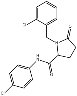 1-(2-CHLOROBENZYL)-N-(4-CHLOROPHENYL)-5-OXO-2-PYRROLIDINECARBOXAMIDE Struktur