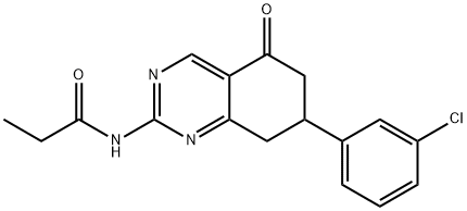 N-[7-(3-CHLOROPHENYL)-5-OXO-5,6,7,8-TETRAHYDROQUINAZOLIN-2-YL]PROPANAMIDE Struktur