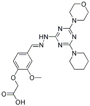 (E)-2-(2-METHOXY-4-((2-(4-MORPHOLINO-6-(PIPERIDIN-1-YL)-1,3,5-TRIAZIN-2-YL)HYDRAZONO)METHYL)PHENOXY)ACETIC ACID Struktur