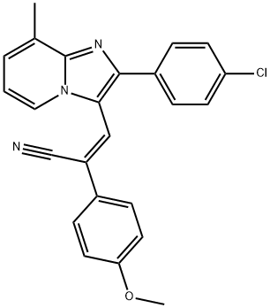 (Z)-3-[2-(4-CHLOROPHENYL)-8-METHYLIMIDAZO[1,2-A]PYRIDIN-3-YL]-2-(4-METHOXYPHENYL)-2-PROPENENITRILE Struktur