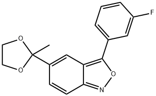 3-(3-FLUOROPHENYL)-5-(2-METHYL-1,3-DIOXOLAN-2-YL)-2,1-BENZISOXAZOLE Struktur