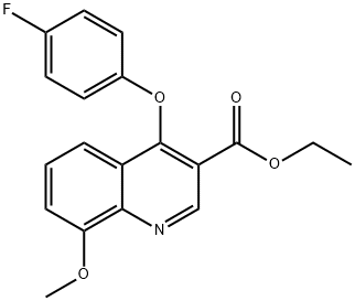 ETHYL 4-(4-FLUOROPHENOXY)-8-METHOXY-3-QUINOLINECARBOXYLATE Struktur