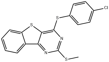 4-CHLOROPHENYL 2-(METHYLSULFANYL)[1]BENZOTHIENO[3,2-D]PYRIMIDIN-4-YL SULFIDE Struktur