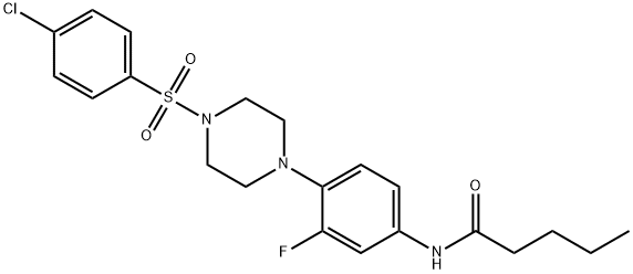 N-(4-(4-[(4-CHLOROPHENYL)SULFONYL]PIPERAZINO)-3-FLUOROPHENYL)PENTANAMIDE Struktur