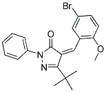 3-(TERT-BUTYL)-4-((5-BROMO-2-METHOXYPHENYL)METHYLENE)-1-PHENYL-2-PYRAZOLIN-5-ONE Struktur