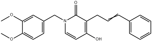 1-(3,4-DIMETHOXYBENZYL)-4-HYDROXY-3-[(E)-3-PHENYL-2-PROPENYL]-2(1H)-PYRIDINONE Struktur