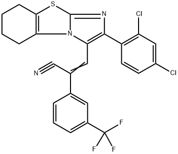 (Z)-3-[2-(2,4-DICHLOROPHENYL)-5,6,7,8-TETRAHYDROIMIDAZO[2,1-B][1,3]BENZOTHIAZOL-3-YL]-2-[3-(TRIFLUOROMETHYL)PHENYL]-2-PROPENENITRILE Struktur