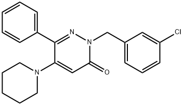 2-(3-CHLOROBENZYL)-6-PHENYL-5-PIPERIDINO-3(2H)-PYRIDAZINONE Struktur