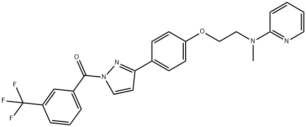 [3-(4-(2-[METHYL(2-PYRIDINYL)AMINO]ETHOXY)PHENYL)-1H-PYRAZOL-1-YL][3-(TRIFLUOROMETHYL)PHENYL]METHANONE Struktur