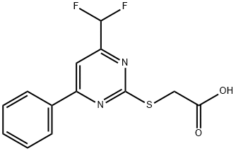 (4-DIFLUOROMETHYL-6-PHENYL-PYRIMIDIN-2-YLSULFANYL)-ACETIC ACID Struktur