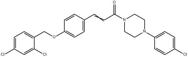 (E)-1-[4-(4-CHLOROPHENYL)PIPERAZINO]-3-(4-[(2,4-DICHLOROBENZYL)OXY]PHENYL)-2-PROPEN-1-ONE Struktur