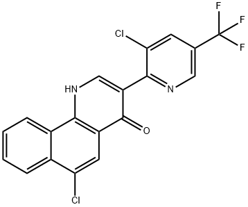 6-CHLORO-3-[3-CHLORO-5-(TRIFLUOROMETHYL)-2-PYRIDINYL]BENZO[H]QUINOLIN-4(1H)-ONE Struktur