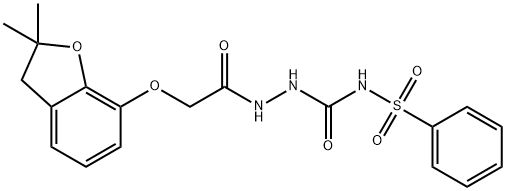 1-(2-(2,2-DIMETHYL(3-OXAINDAN-4-YLOXY))ACETYL)-4-PHENYLSULPHONYLSEMICARBAZIDE Struktur