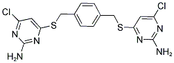 4-[(4-([(2-AMINO-6-CHLORO-4-PYRIMIDINYL)SULFANYL]METHYL)BENZYL)SULFANYL]-6-CHLORO-2-PYRIMIDINAMINE Struktur