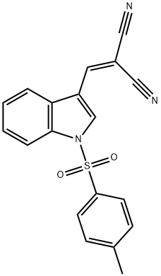 2-((1-[(4-METHYLPHENYL)SULFONYL]-1H-INDOL-3-YL)METHYLENE)MALONONITRILE Struktur