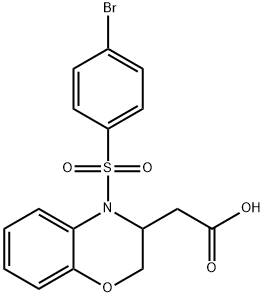 2-(4-[(4-BROMOPHENYL)SULFONYL]-3,4-DIHYDRO-2H-1,4-BENZOXAZIN-3-YL)ACETIC ACID Struktur