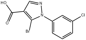 5-BROMO-1-(3-CHLOROPHENYL)-1H-PYRAZOLE-4-CARBOXYLIC ACID Struktur