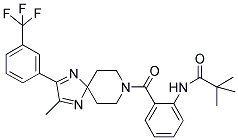 N-[2-((2-METHYL-3-(3-(TRIFLUOROMETHYL)PHENYL)-1,4,8-TRIAZASPIRO[4.5]DECA-1,3-DIEN-8-YL)CARBONYL)PHENYL]-TERT-BUTYLCARBOXAMIDE Struktur