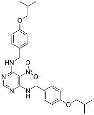 N4,N6-BIS(4-ISOBUTOXYBENZYL)-5-NITROPYRIMIDINE-4,6-DIAMINE Struktur