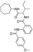 N-{1-[(CYCLOHEPTYLAMINO)CARBONYL]-2-METHYLBUTYL}-2-[(4-METHOXYBENZOYL)AMINO]BENZAMIDE Struktur