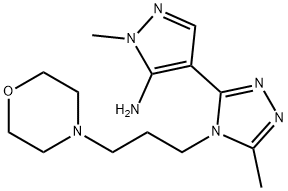 1-METHYL-4-[5-METHYL-4-(3-MORPHOLINOPROPYL)-4H-1,2,4-TRIAZOL-3-YL]-1H-PYRAZOL-5-AMINE Struktur