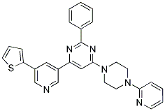 2-PHENYL-4-(4-PYRIDIN-2-YL-PIPERAZIN-1-YL)-6-(5-THIOPHEN-2-YL-PYRIDIN-3-YL)-PYRIMIDINE