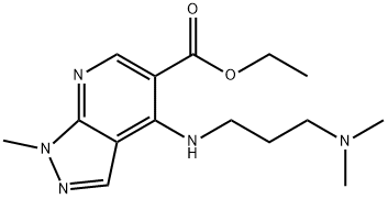 ETHYL 4-([3-(DIMETHYLAMINO)PROPYL]AMINO)-1-METHYL-1H-PYRAZOLO[3,4-B]PYRIDINE-5-CARBOXYLATE Struktur