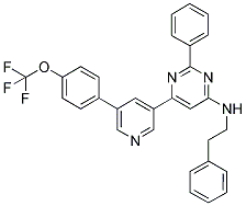 PHENETHYL-(2-PHENYL-6-[5-(4-TRIFLUOROMETHOXY-PHENYL)-PYRIDIN-3-YL]-PYRIMIDIN-4-YL)-AMINE Struktur