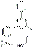 3-((2-PHENYL-6-[3-(TRIFLUOROMETHYL)PHENYL]PYRIMIDIN-4-YL)AMINO)PROPAN-1-OL Struktur