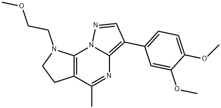 2-[3-(3,4-DIMETHOXYPHENYL)-5-METHYL-6,7-DIHYDRO-8H-PYRAZOLO[1,5-A]PYRROLO[3,2-E]PYRIMIDIN-8-YL]ETHYL METHYL ETHER Struktur