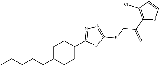 1-(3-CHLORO-2-THIENYL)-2-([5-(4-PENTYLCYCLOHEXYL)-1,3,4-OXADIAZOL-2-YL]SULFANYL)-1-ETHANONE Struktur