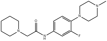 N-[3-FLUORO-4-(4-METHYLPIPERAZINO)PHENYL]-2-PIPERIDINOACETAMIDE Struktur